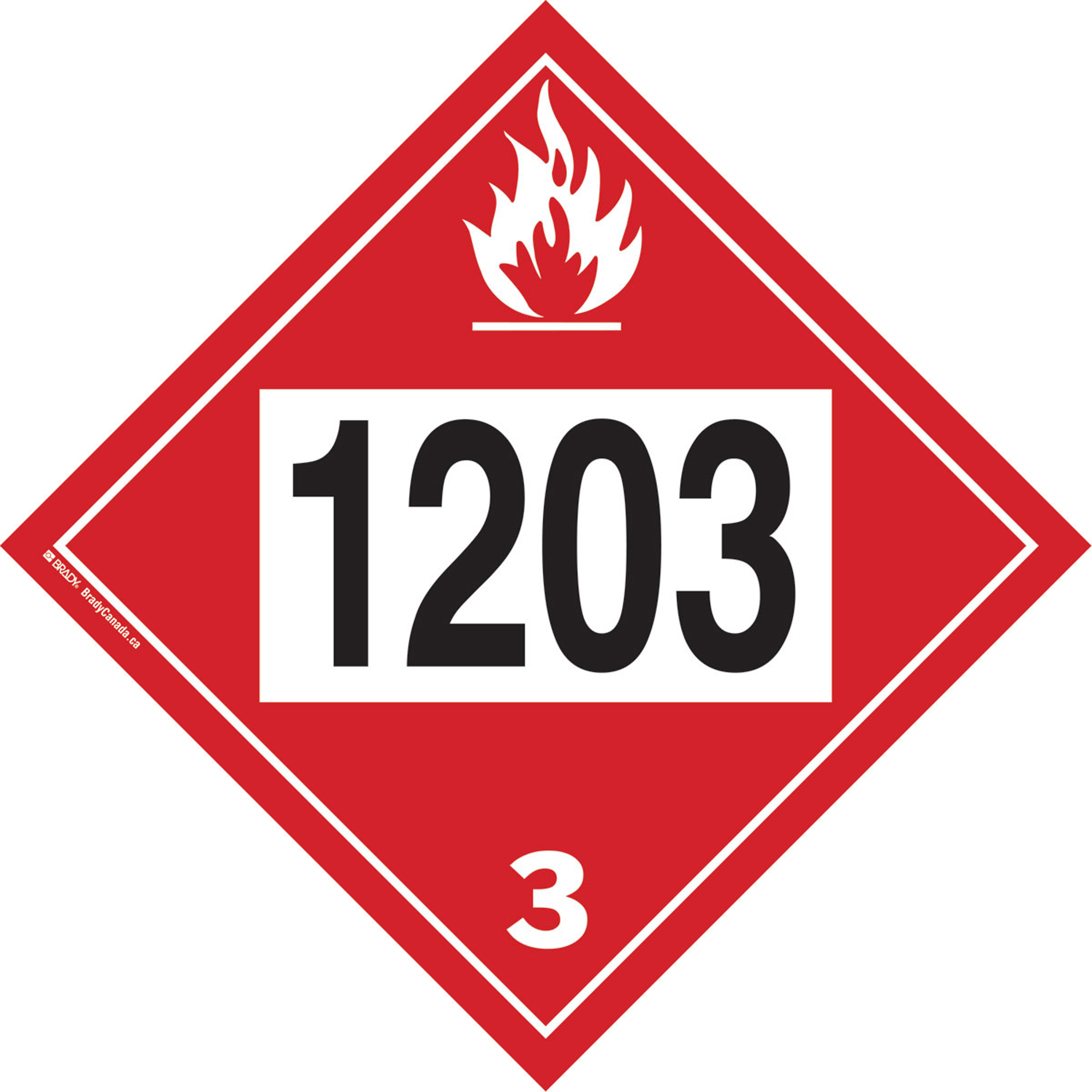 Plaque-étiquette TMD 1203 pour liquide inflammable essence & essence-alcohol, Plastique