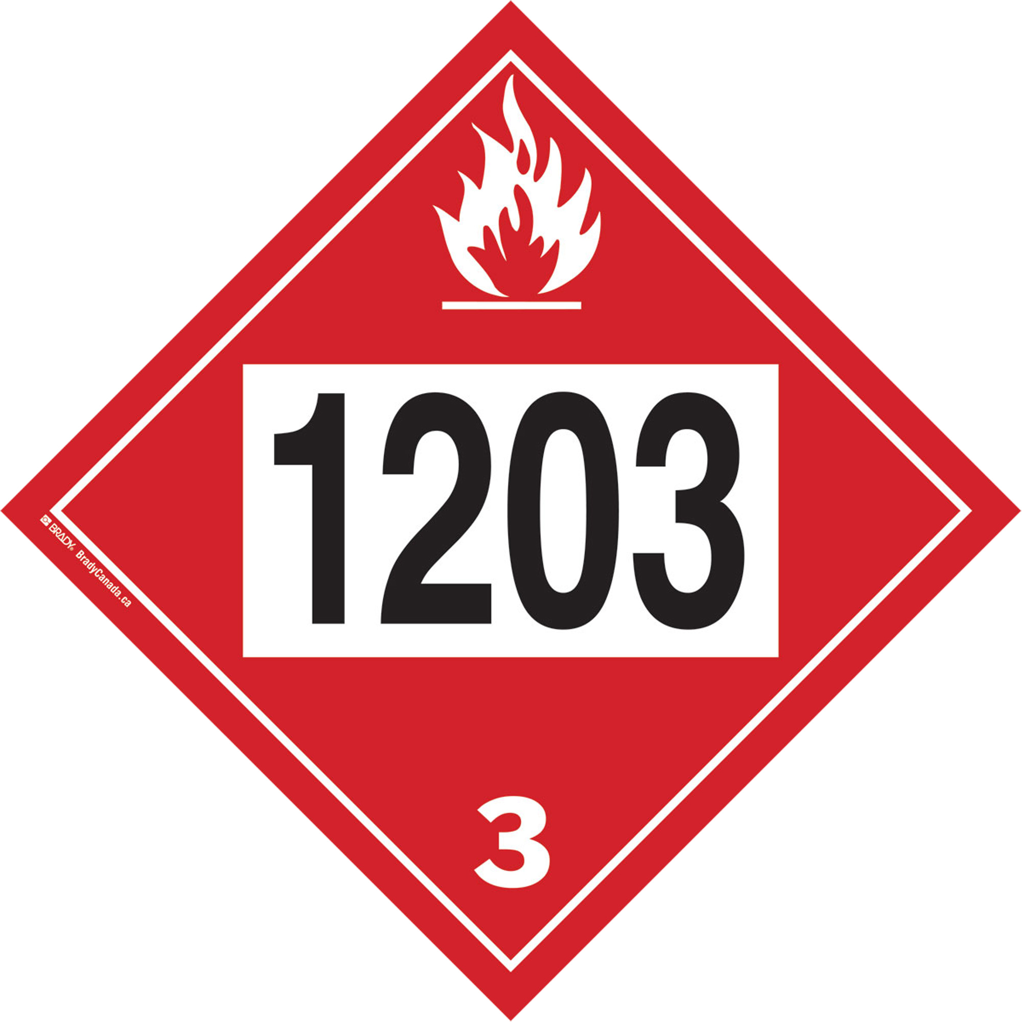 Plaque-étiquette TMD 1203 pour liquide inflammable essence & essence-alcohol, Plastique