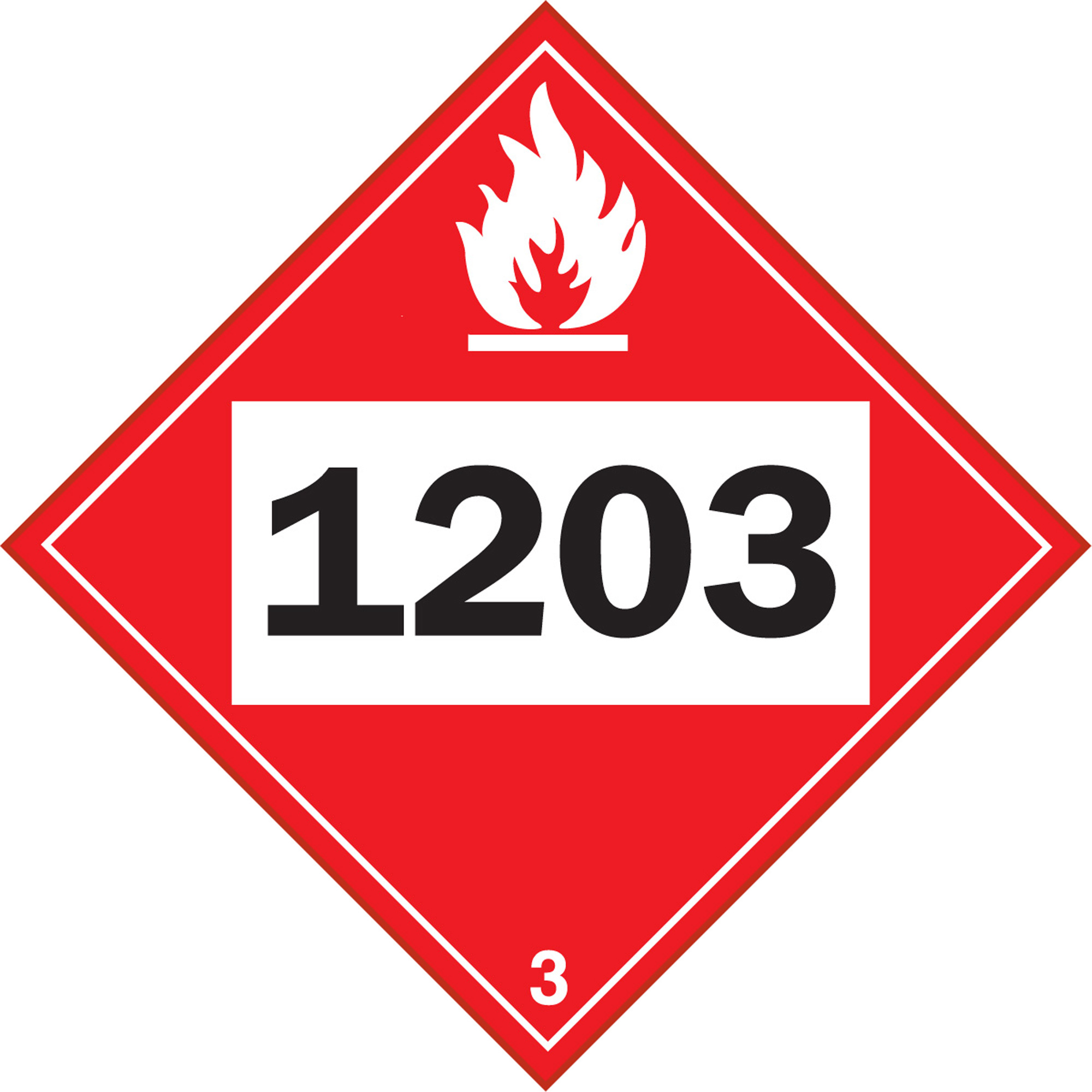 Plaque-étiquette TMD 1203 pour liquide inflammable essence & essence-alcohol, Vinyle adhésif