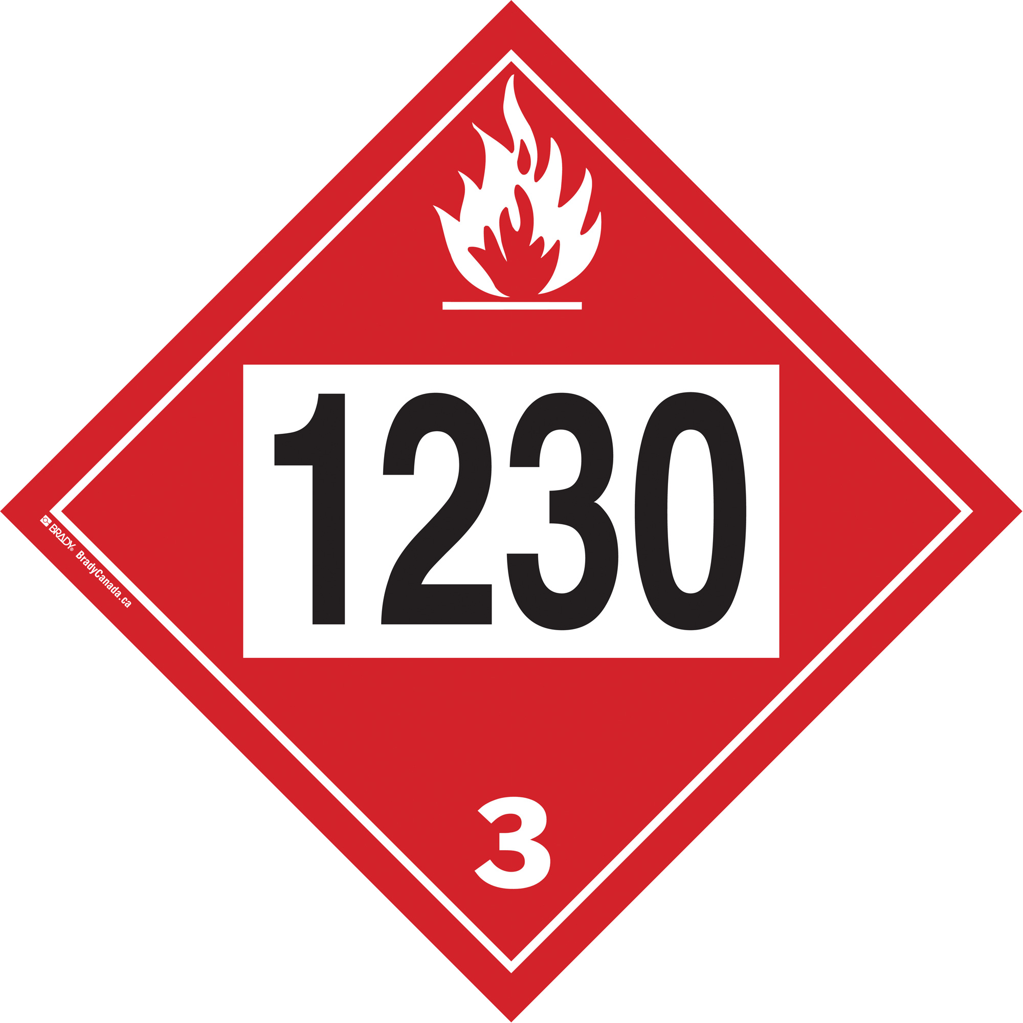 Plaque-étiquette TMD 1230 pour méthanol, Plastique