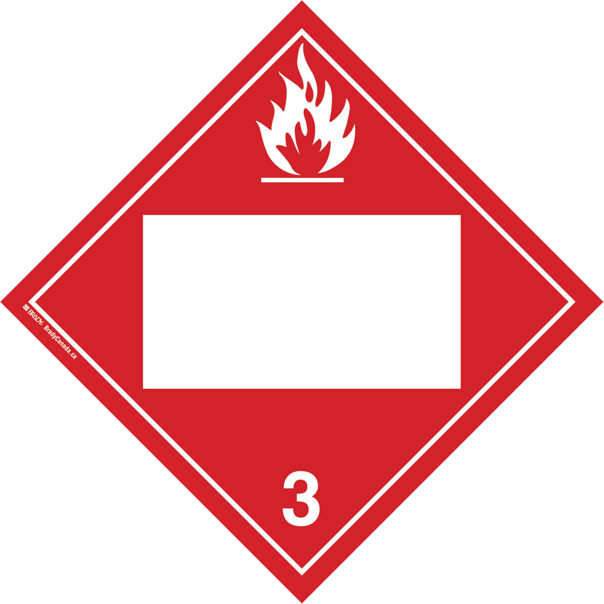 Plaque-étiquette TMD liquides inflammables, Vinyle adhésif