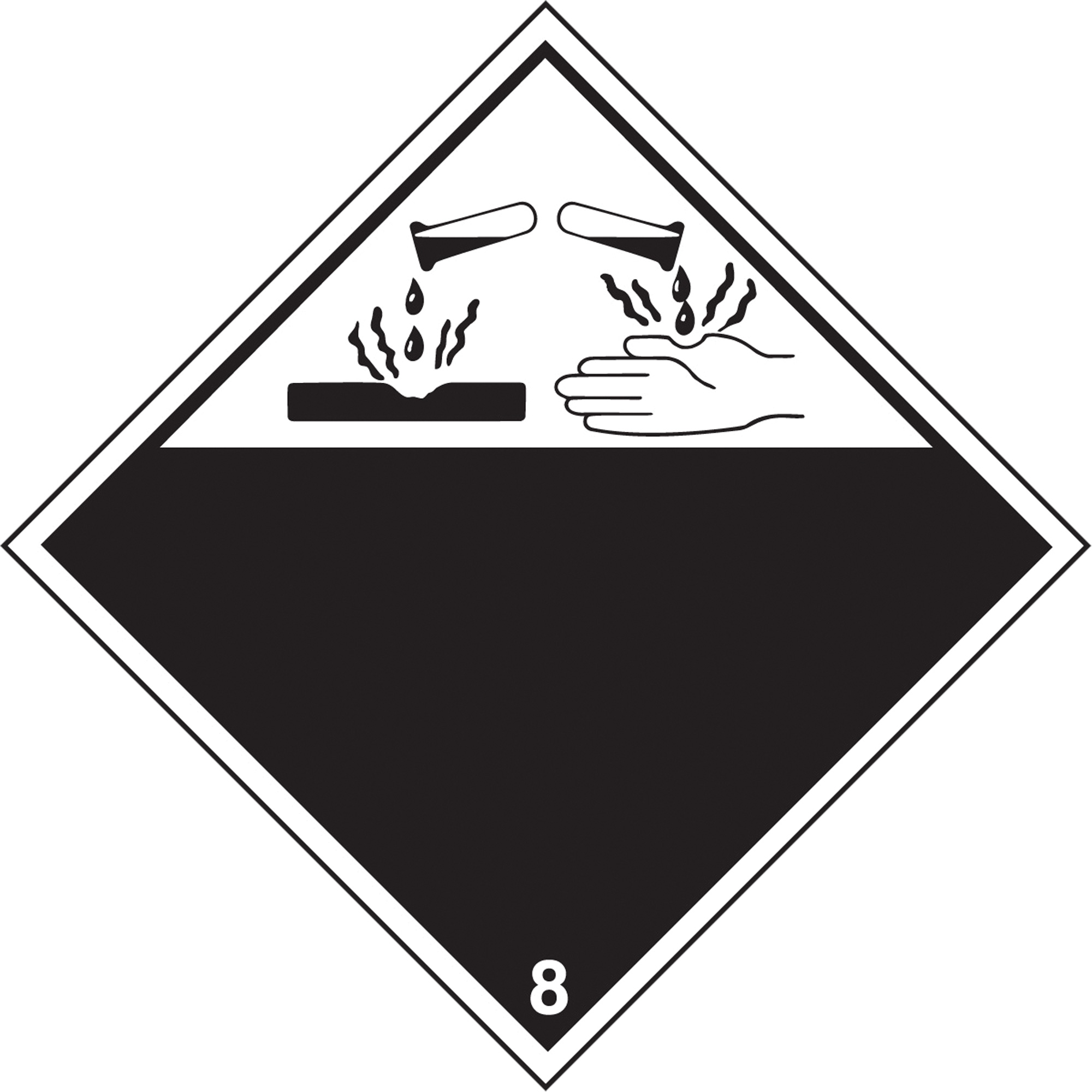 Plaque-étiquette TMD matières corrisives, Plastique