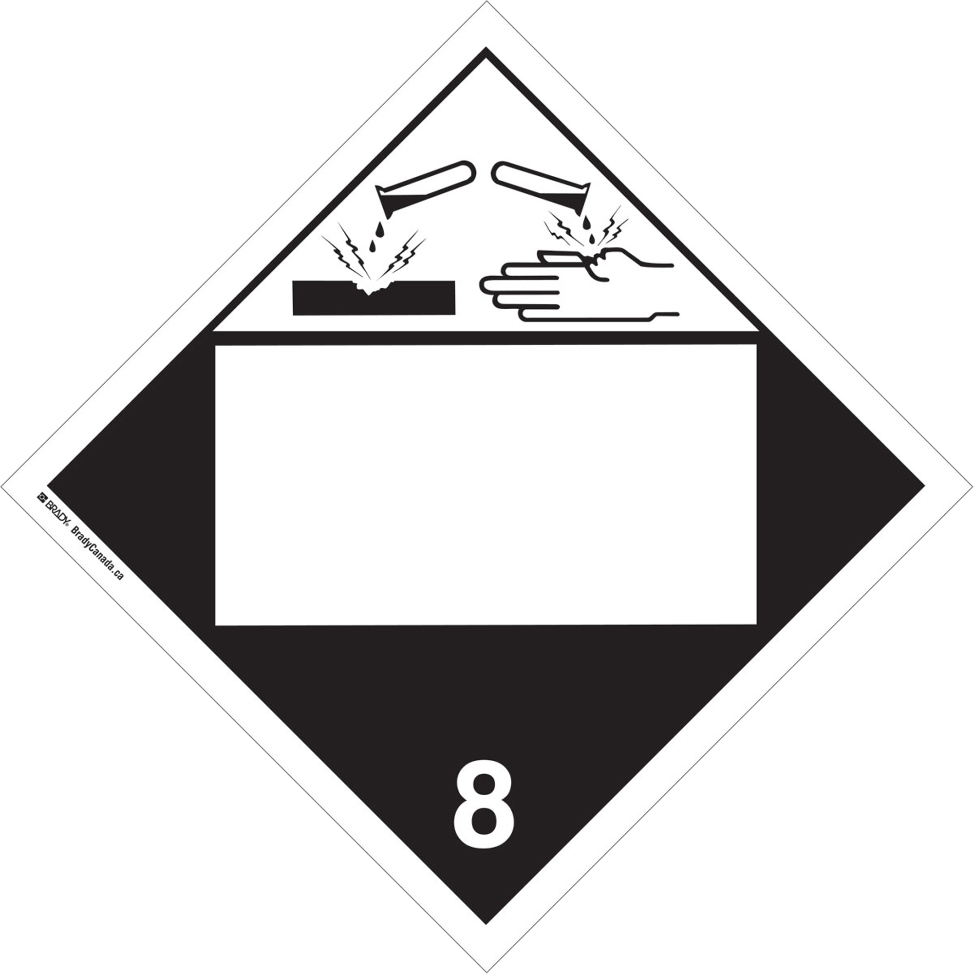 Plaque-étiquette TMD matières corrisives, Plastique