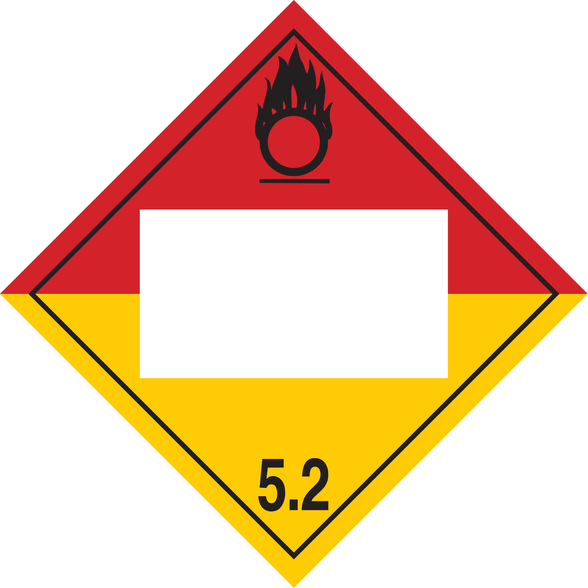 Plaque-étiquette TMD peroxyde organique, Plastique