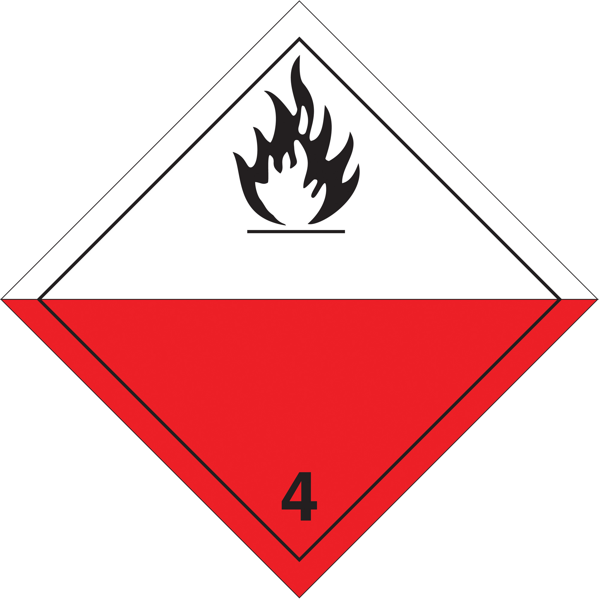 Plaque-étiquette TMD pour matériaux auto-inflammables, Vinyle adhésif