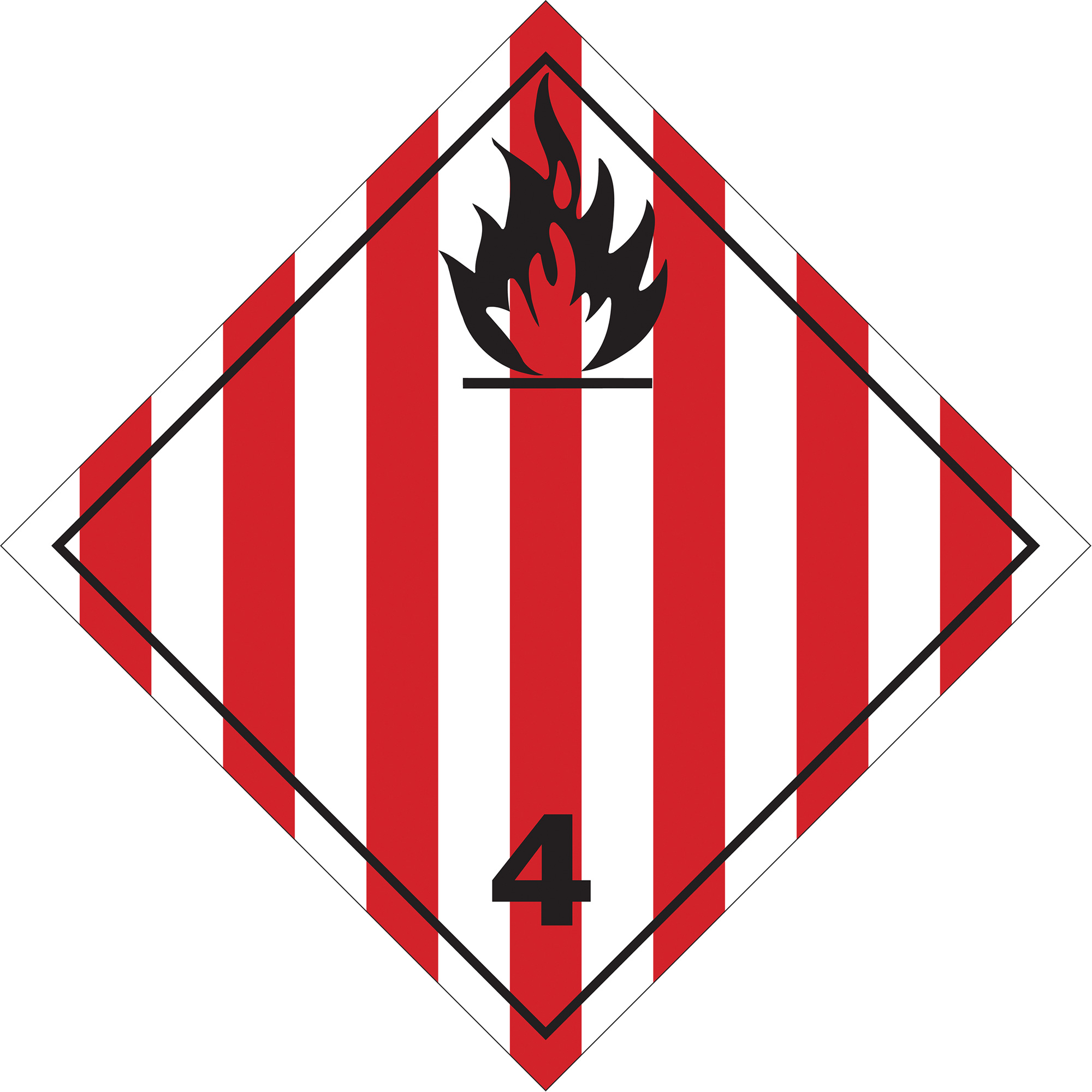 Plaque-étiquette TMD pour solides inflammables, Plastique