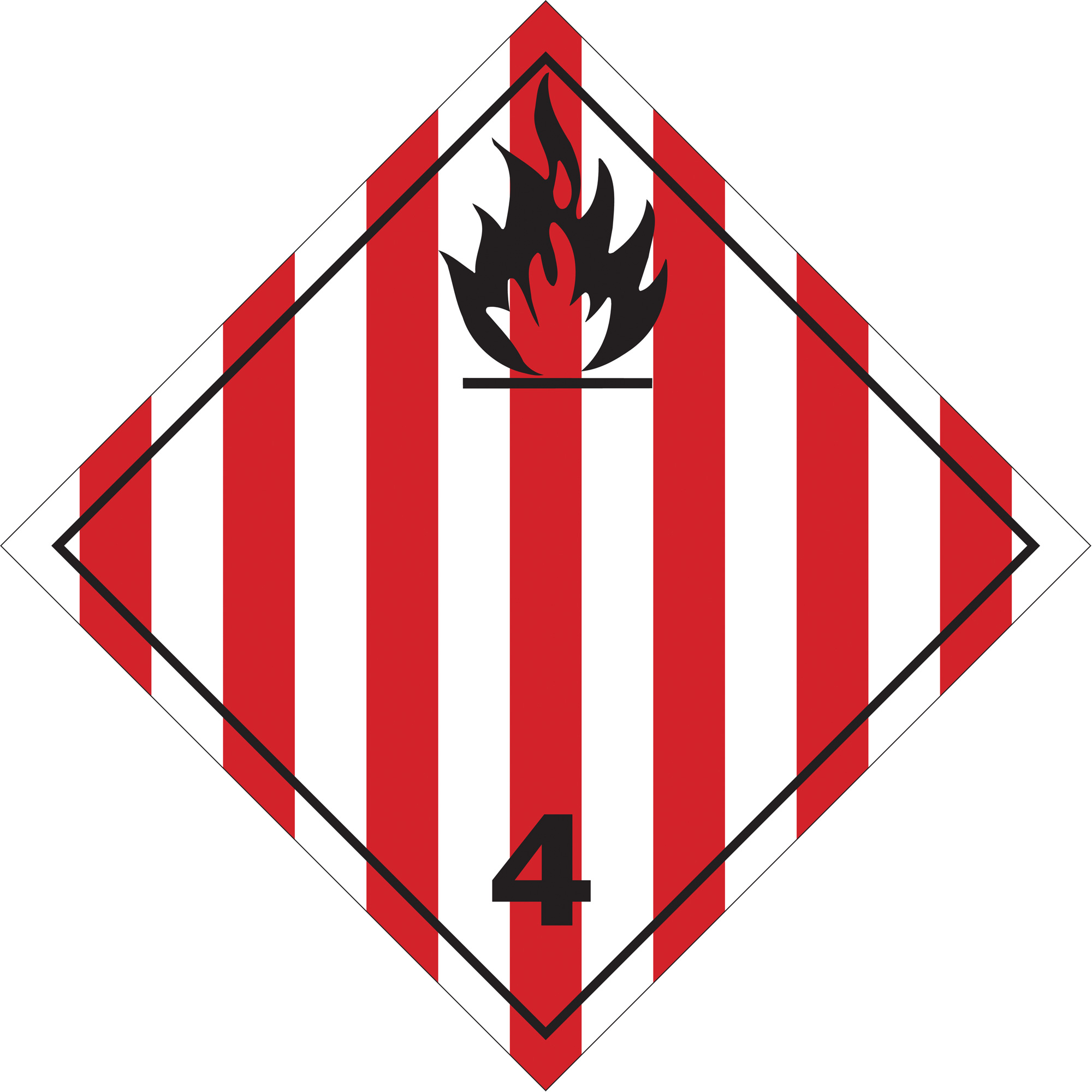 Plaque-étiquette TMD pour solides inflammables, Vinyle adhésif