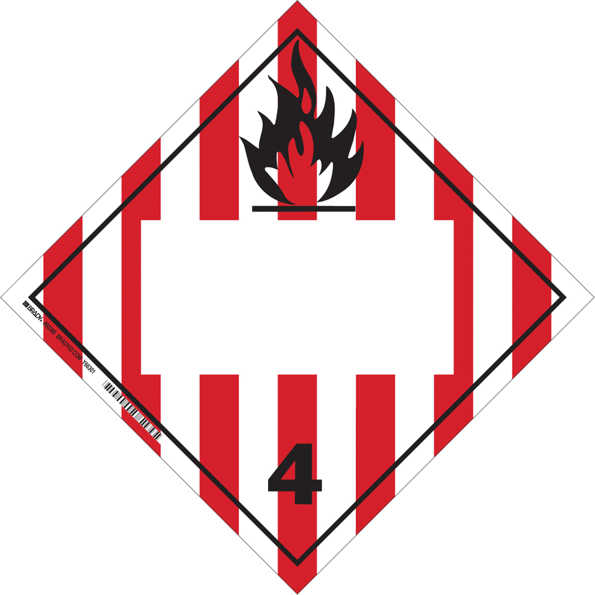 Plaque-étiquette TMD solides inflammables, Plastique