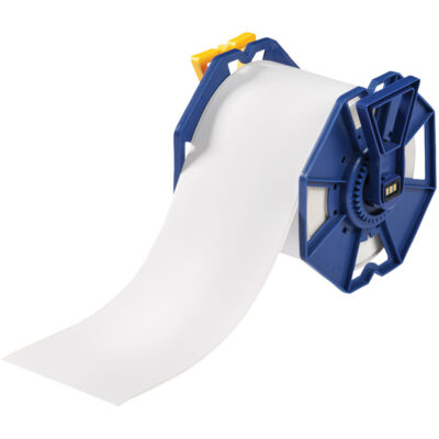 Ruban à étiquettes à usages multiples à faible teneur en halogénures, Polyester, Blanc, Largeur de 4"
