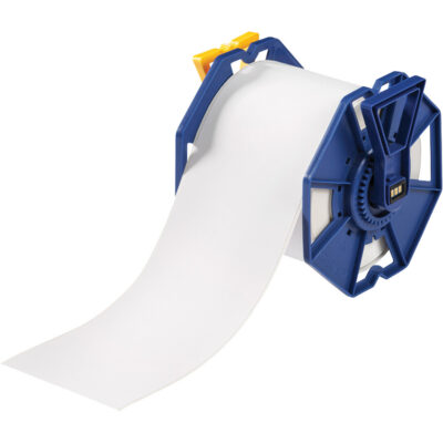 Ruban à étiquettes adhésives permanentes homologuées UL, Polyester, Blanc, Largeur de 4"