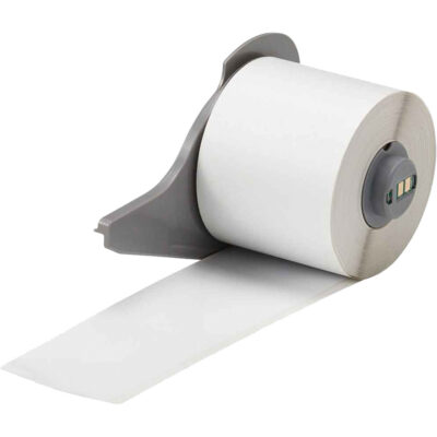 Ruban adhésif permanent toutes saisons pour étiquettes, Vinyle, Blanc, Largeur de 2"