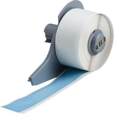 Ruban adhésif permanent toutes saisons pour étiquettes, Vinyle, Bleu, Largeur de 1"