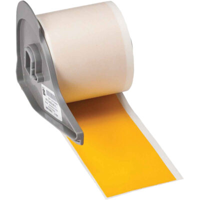 Ruban adhésif permanent toutes saisons pour étiquettes, Vinyle, Jaune, Largeur de 2"
