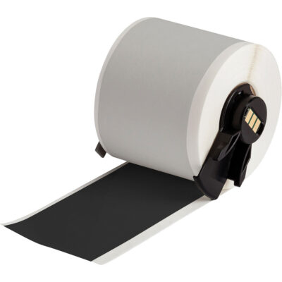 Ruban adhésif permanent toutes saisons pour étiquettes, Vinyle, Noir, Largeur de 2"