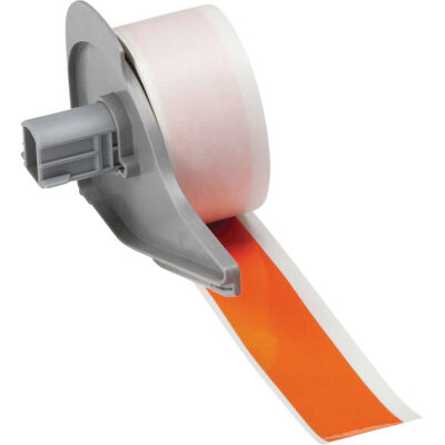 Ruban adhésif permanent toutes saisons pour étiquettes, Vinyle, Orange, Largeur de 1"