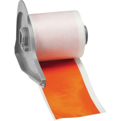 Ruban adhésif permanent toutes saisons pour étiquettes, Vinyle, Orange, Largeur de 2"