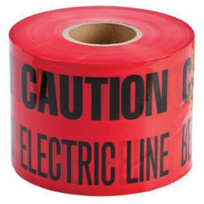Ruban d'avertissement de danger souterrain «Buried Electric Line» IdentolineMD, 6" la x 1000' lo, Noir/rouge