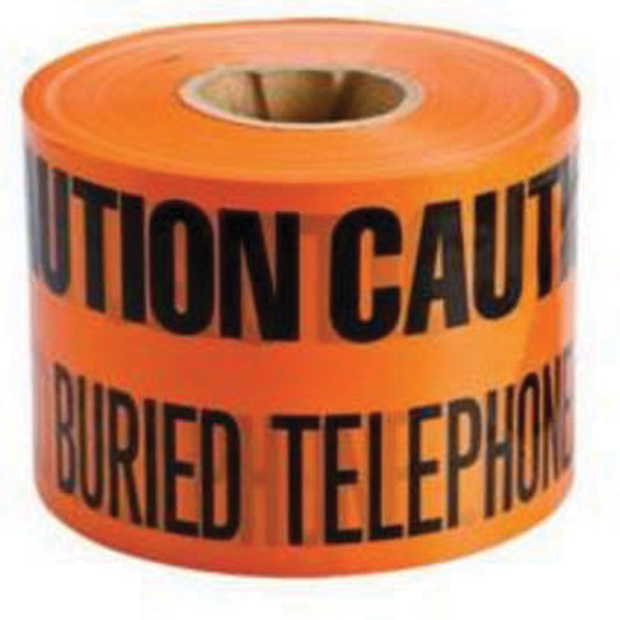 Ruban d'avertissement de danger souterrain «Buried Telephone Line» IdentolineMD, 6" la x 1000' lo, Noir/orange