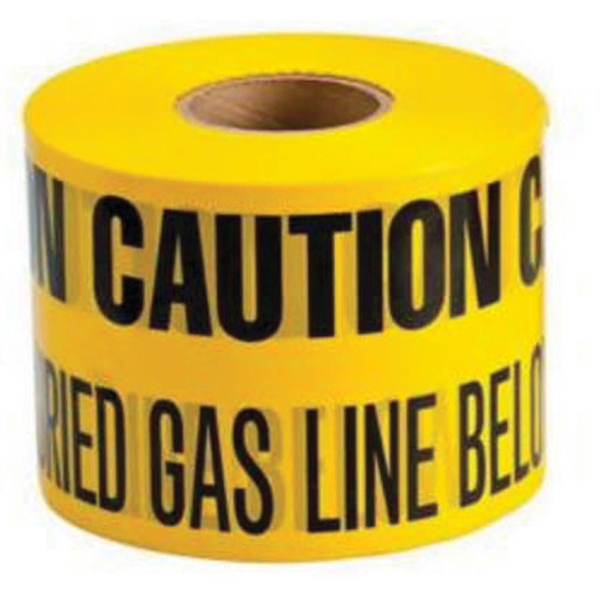 Ruban d'avertissement de danger souterrain «Burried Gas Line» IdentolineMD, 6" la x 1000' lo, Noir sur jaune