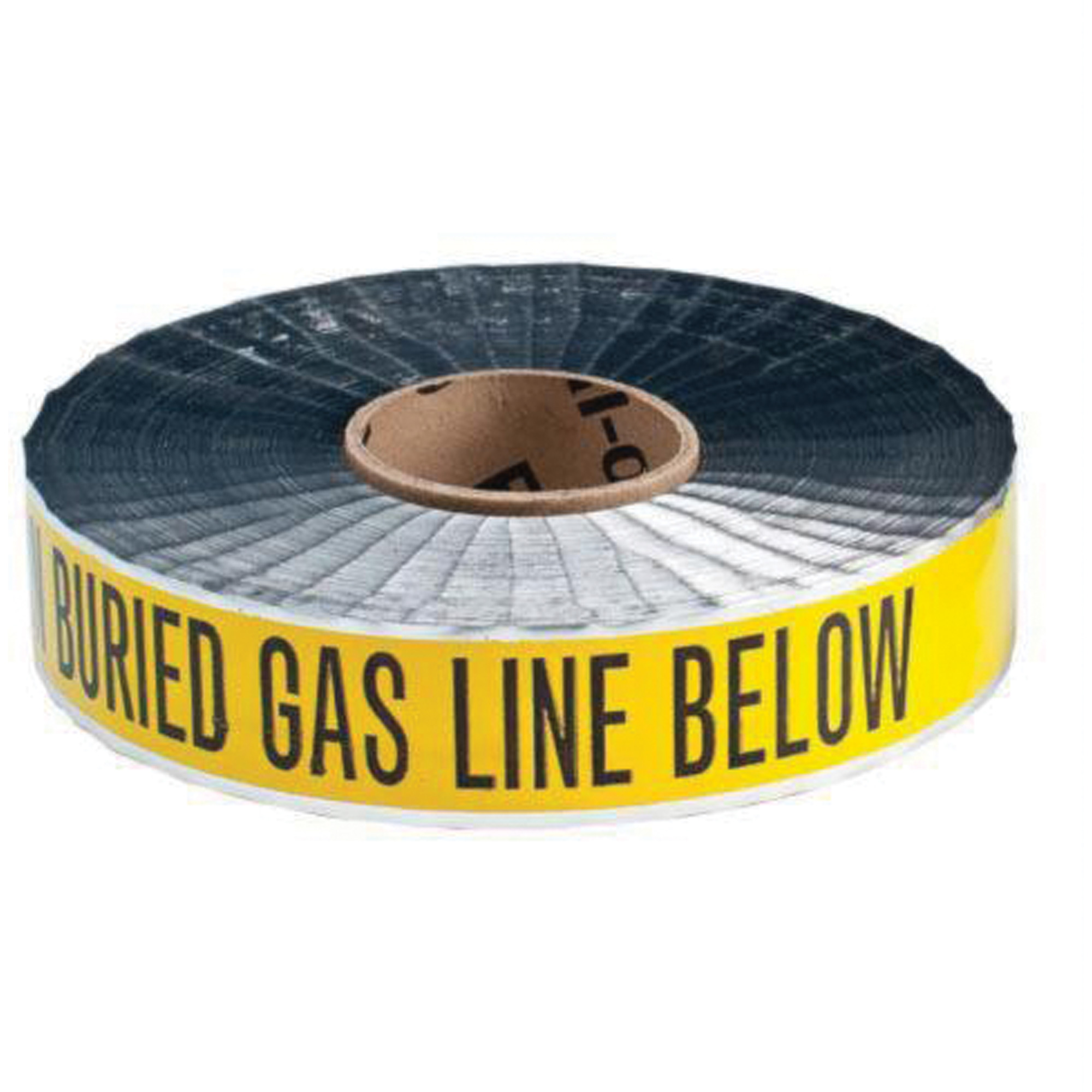 Ruban d'avertissement de danger souterrain «Gas Line» IdentolineMD, 2" la x 1000' lo, Noir sur jaune