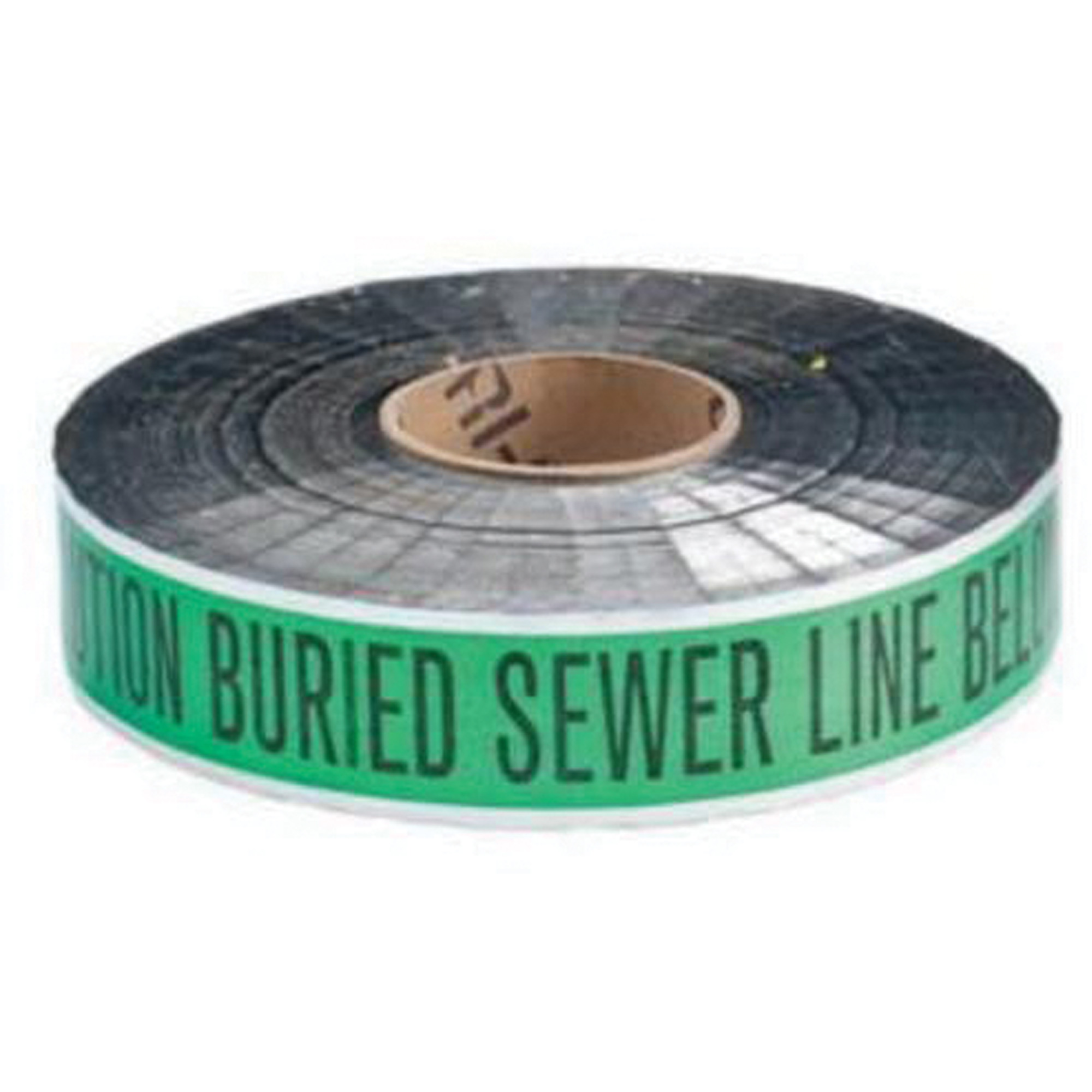 Ruban d'avertissement de danger souterrain «Sewer Line» IdentolineMD, 2" la x 1000' lo, Noir sur vert