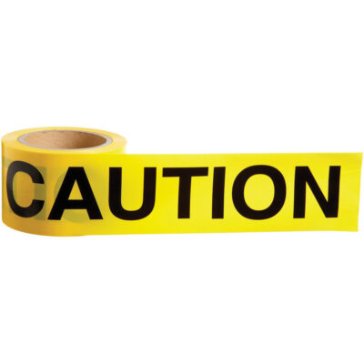 Ruban de barricade, Anglais, 3" la x 200' lo, 3,5 mils, Noir sur jaune