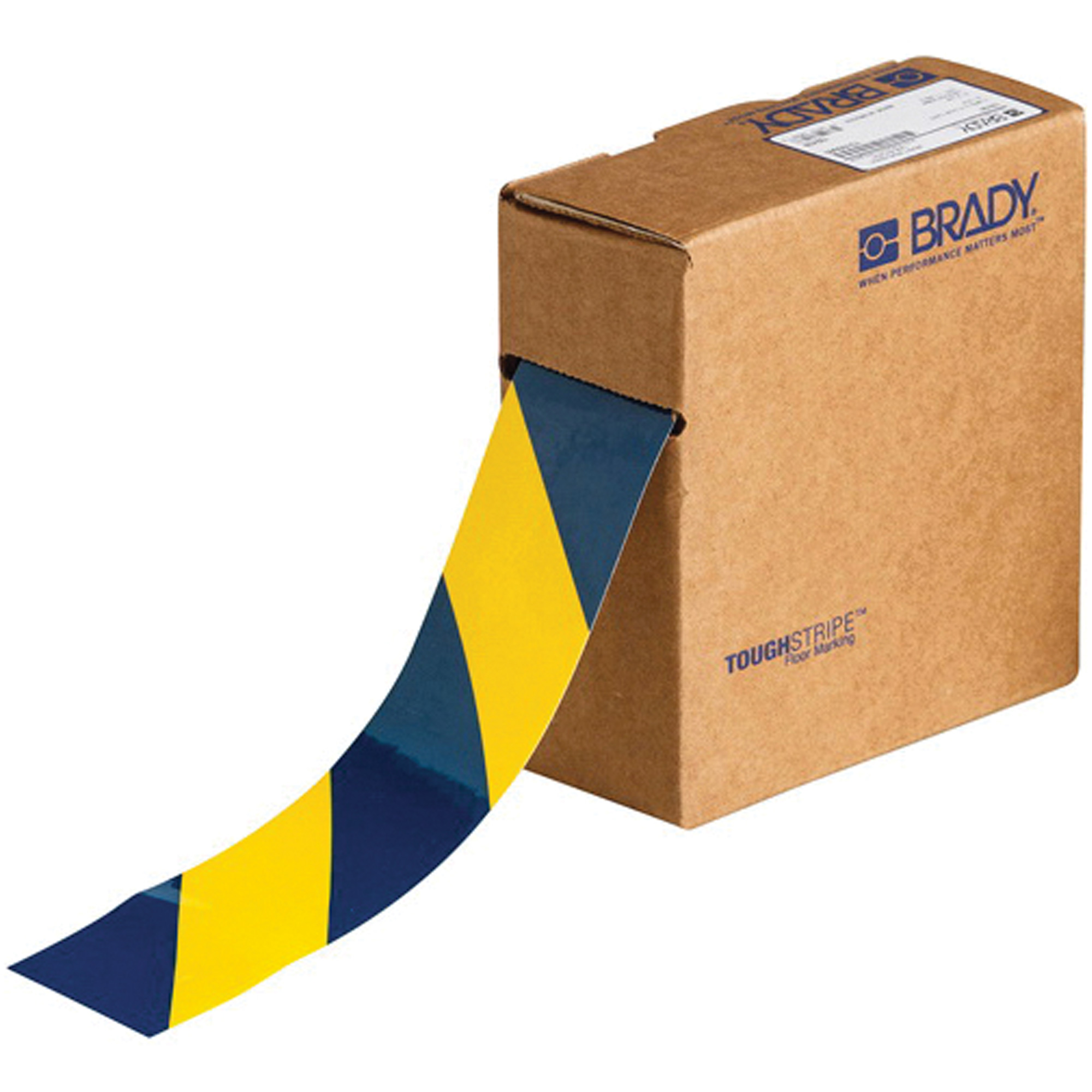Ruban de marquage pour planchers ToughStripeMD, 2" x 100', Polyester, Bleu et jaune