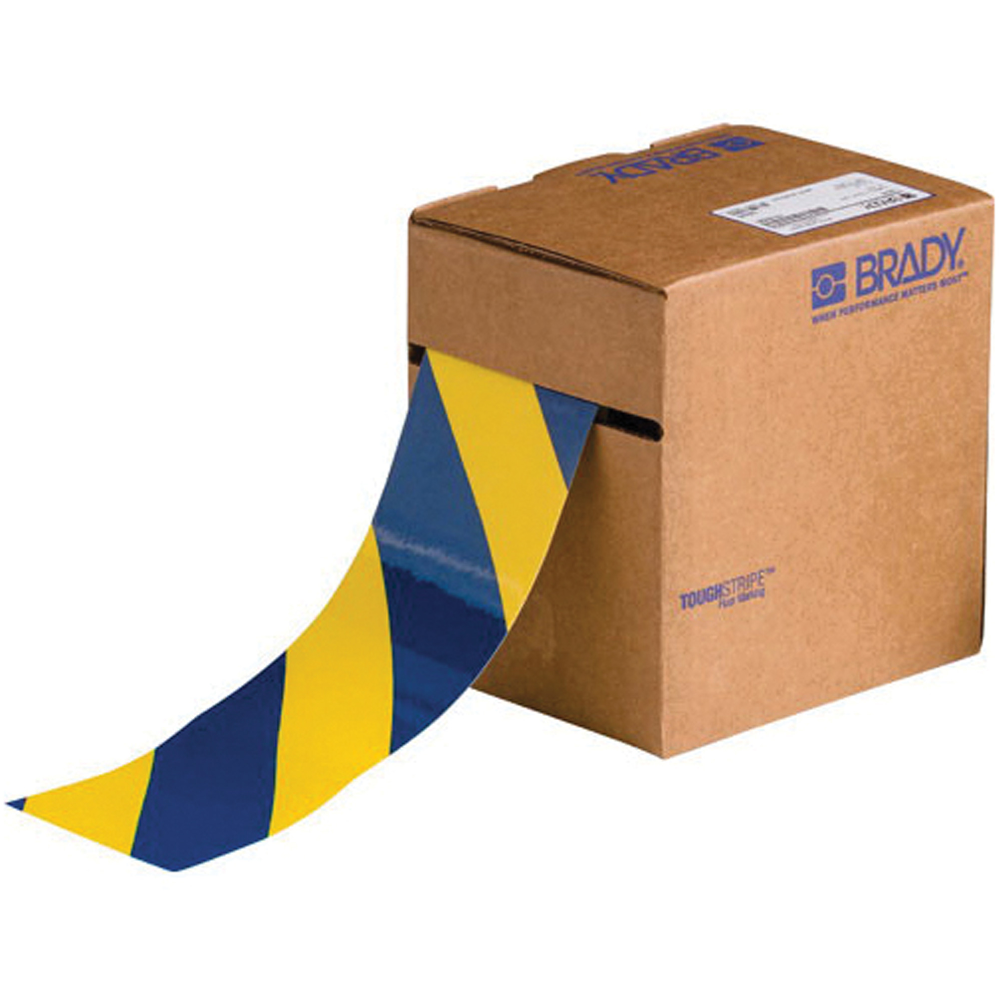 Ruban de marquage pour planchers ToughStripeMD, 3" x 100', Polyester, Bleu et jaune