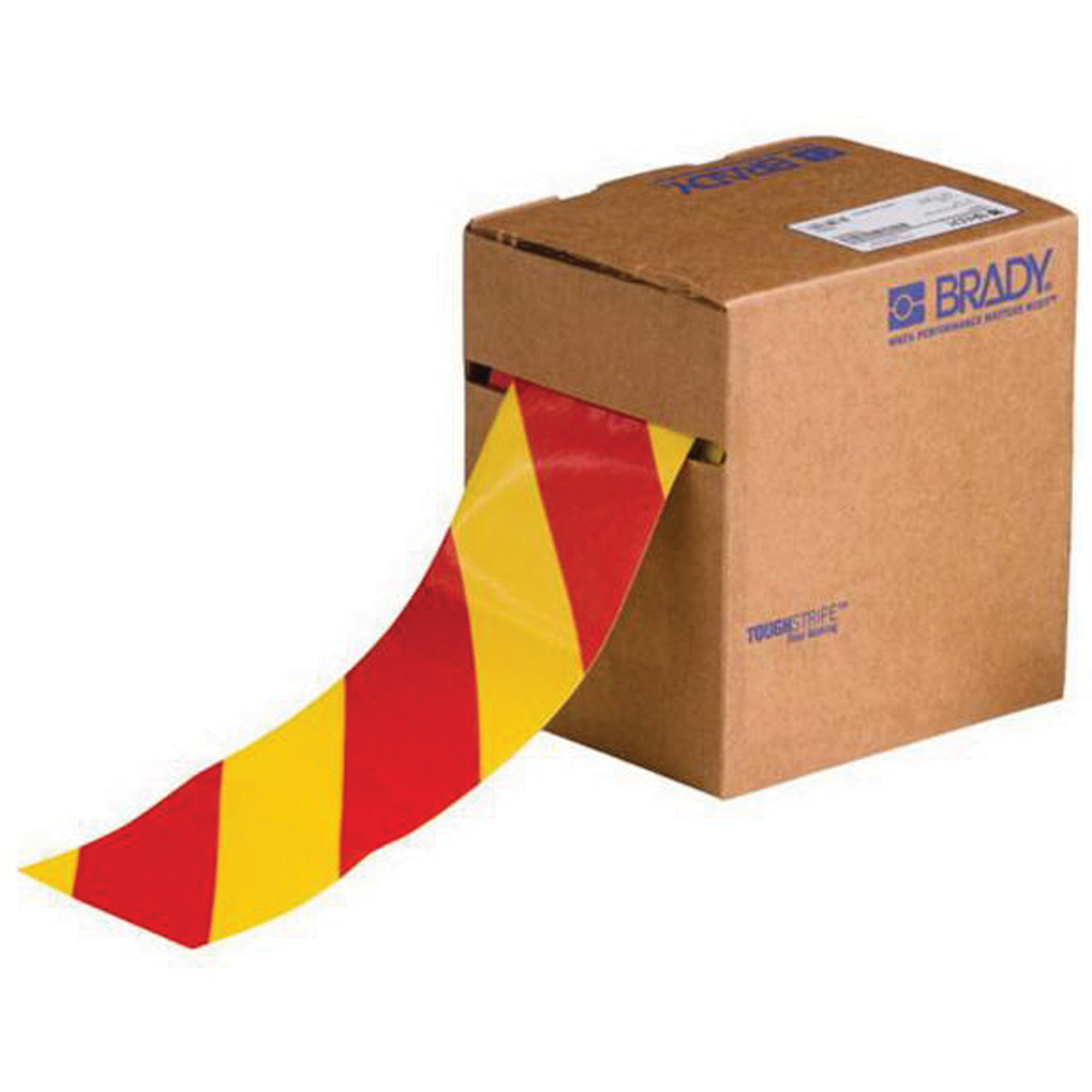 Ruban de marquage pour planchers ToughStripeMD, 3" x 100', Polyester, Rouge et jaune