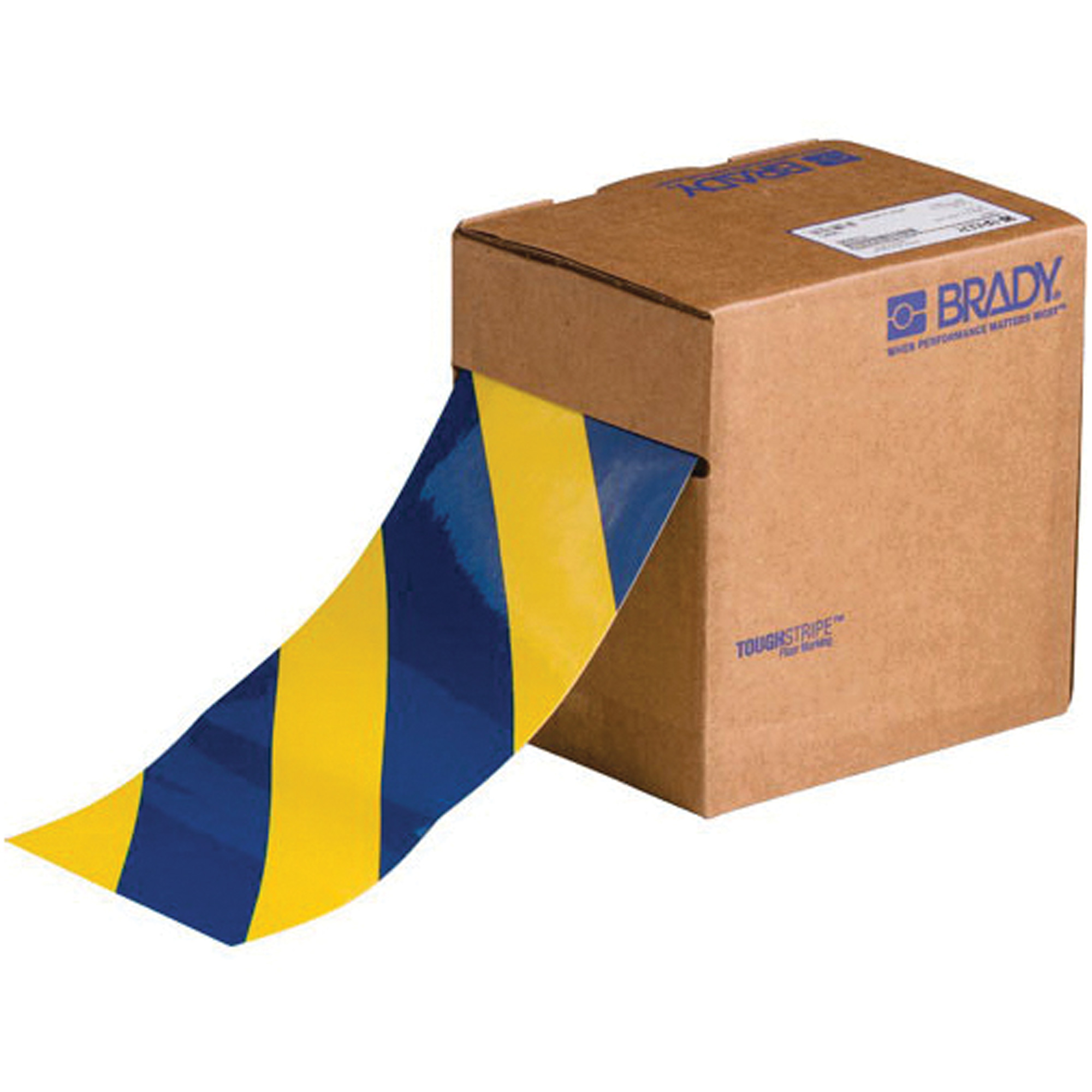 Ruban de marquage pour planchers ToughStripeMD, 4" x 100', Polyester, Bleu et jaune
