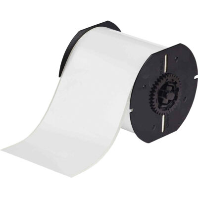 Ruban d’étiquetage sans halogène, Polyester, 4" lo x Blanc