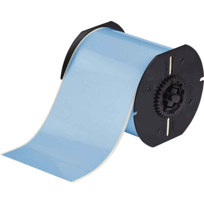 Ruban d'imprimante à faible teneur en halogénures, Polyester, Bleu, Largeur de 4"