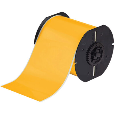 Ruban d'imprimante à faible teneur en halogénures, Polyester, Jaune, Largeur de 4"