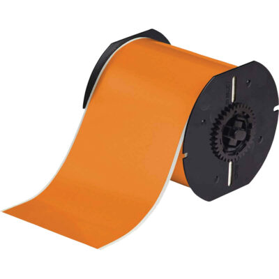 Ruban d'imprimante à faible teneur en halogénures, Polyester, Orange, Largeur de 4"