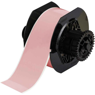 Ruban d'imprimante à faible teneur en halogénures, Polyester, Rose, Largeur de 1,25"