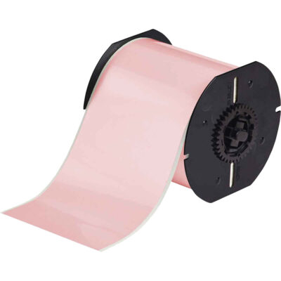 Ruban d'imprimante à faible teneur en halogénures, Polyester, Rose, Largeur de 4"