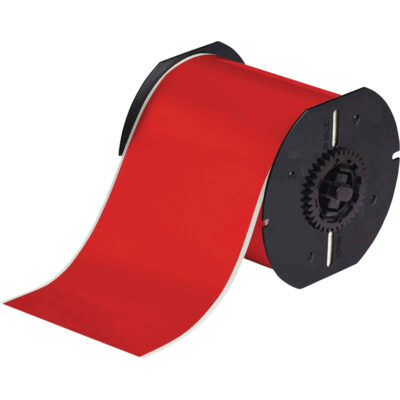 Ruban d'imprimante à faible teneur en halogénures, Polyester, Rouge, Largeur de 4"