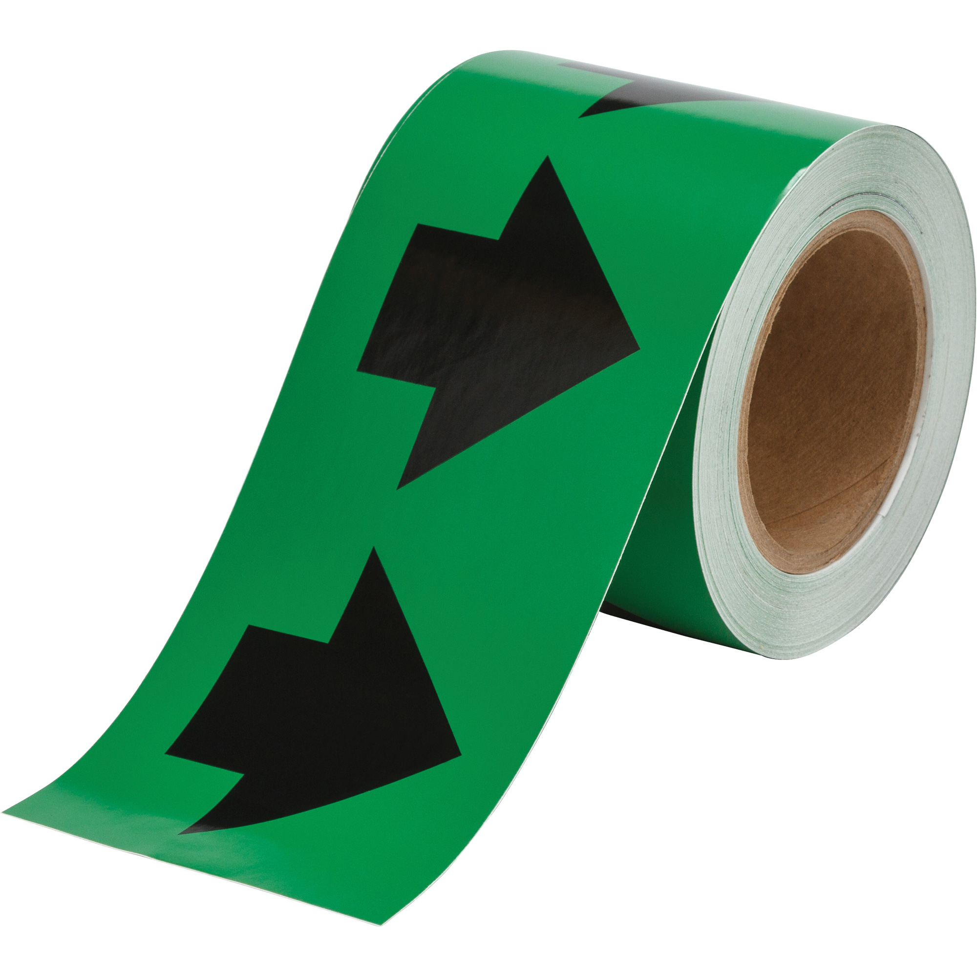 Ruban marqueur avec flèches de direction pour tuyaux, 90', Noir sur vert
