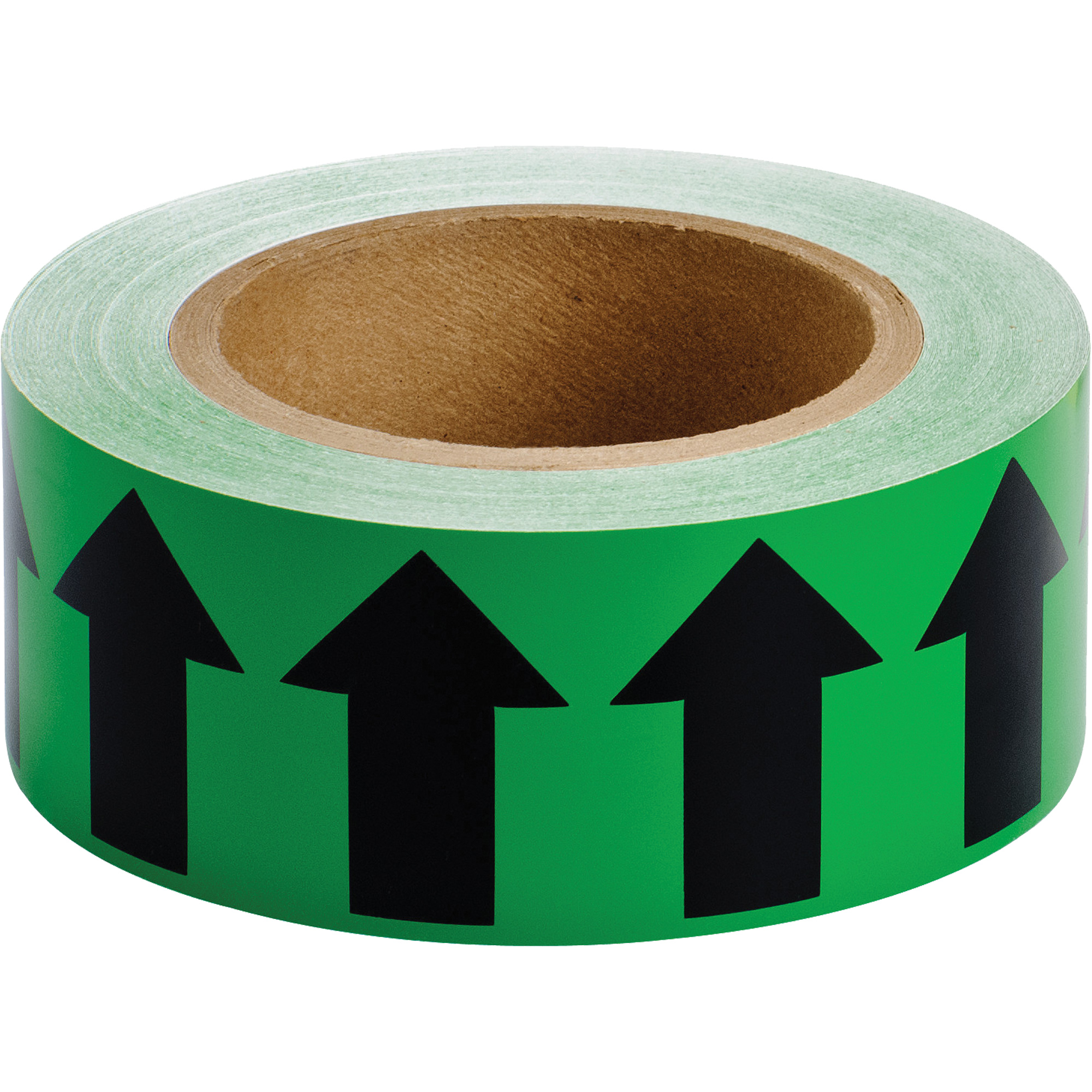 Ruban marqueur avec flèches de direction pour tuyaux, 90', Noir sur vert