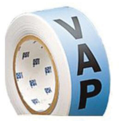 Ruban marqueur pour tuyau «Vap» pour ammoniac (IIAR), 90', Noir sur bleu
