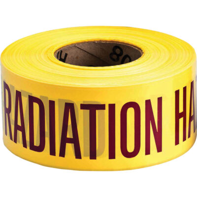 Ruban pour barricade, Anglais, 3" la x 1000' lo, 3 mils, Magenta/jaune