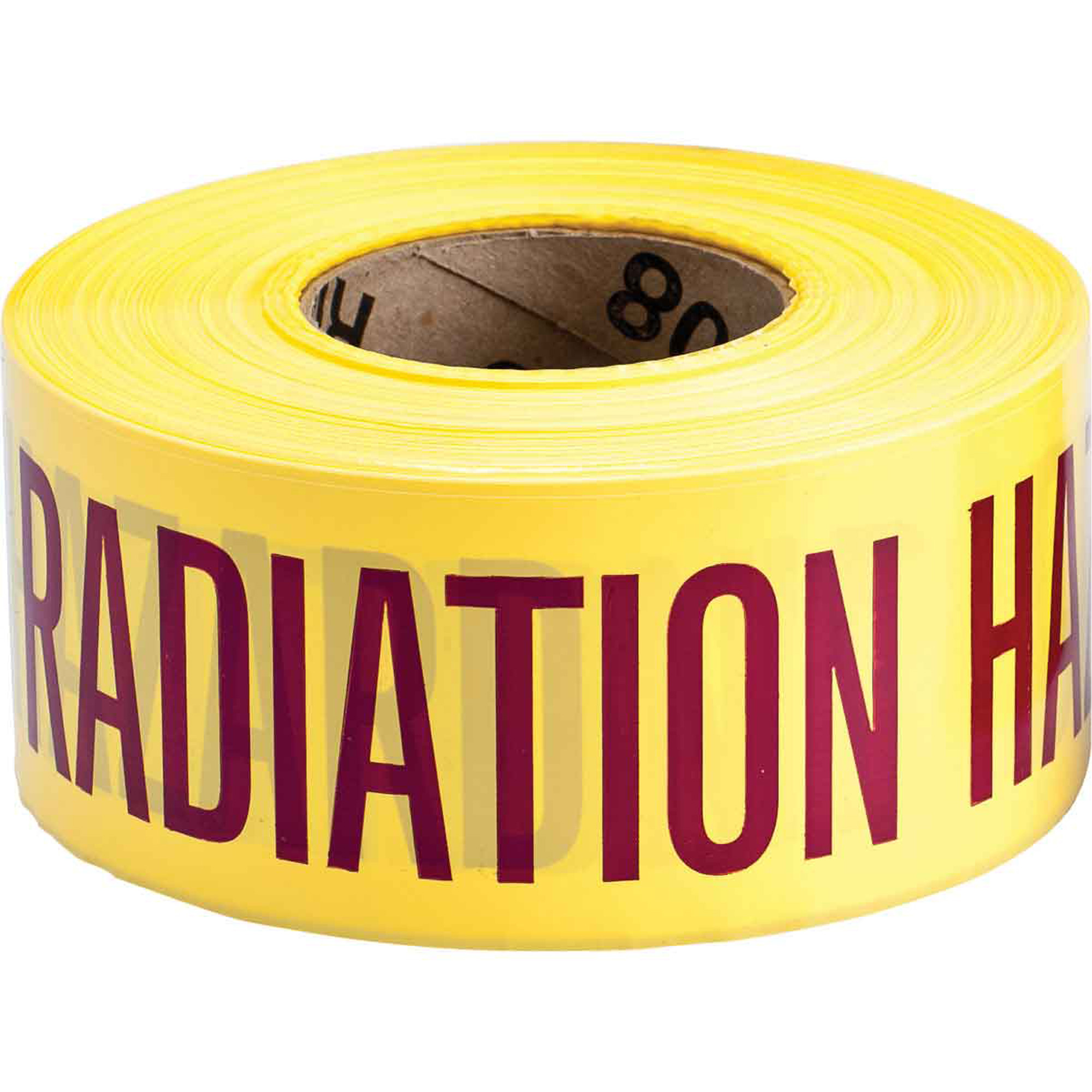 Ruban pour barricade, Anglais, 3" la x 200' lo, 3 mils, Magenta/jaune