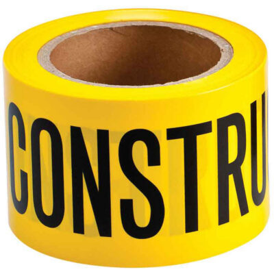Ruban pour barricade, Anglais, 3" la x 200' lo, 3 mils, Noir sur jaune