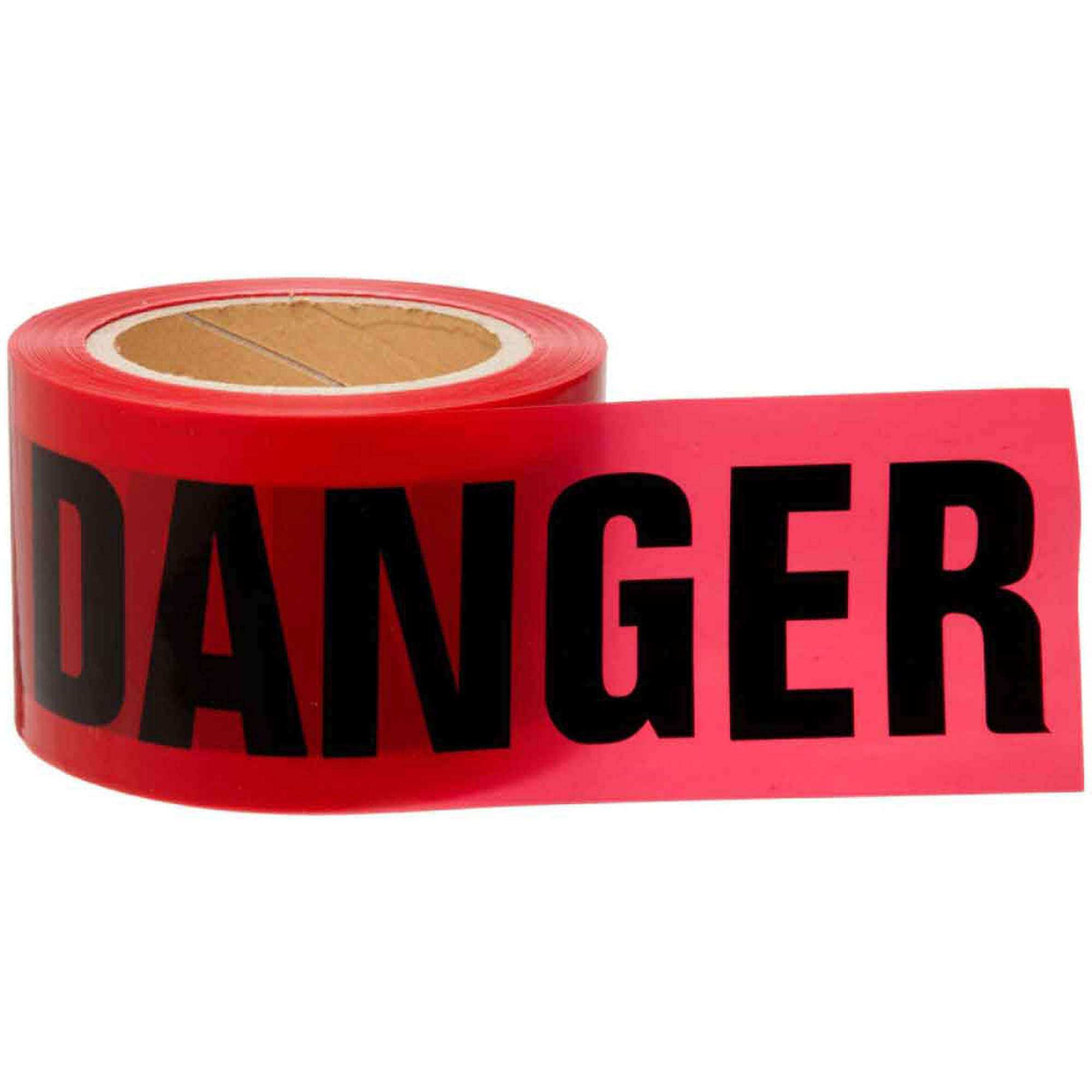 Ruban pour barricade, Bilingue, 3" la x 200' lo, 3 mils, Noir/rouge