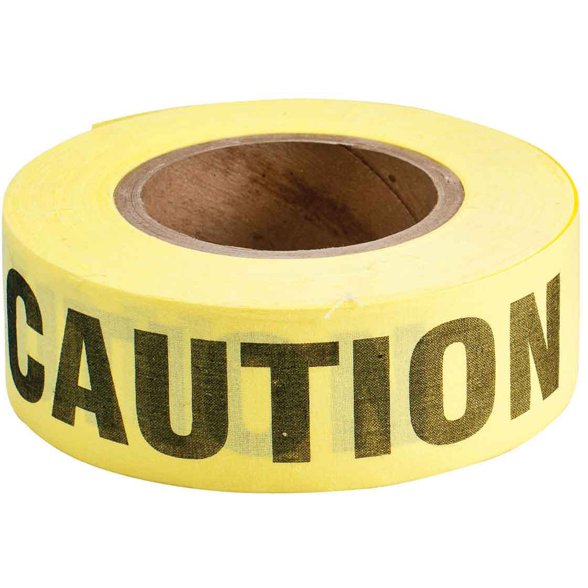 Ruban pour barricade biodégradable, Anglais, 2" la x 135' lo, 3 mils, Noir sur jaune