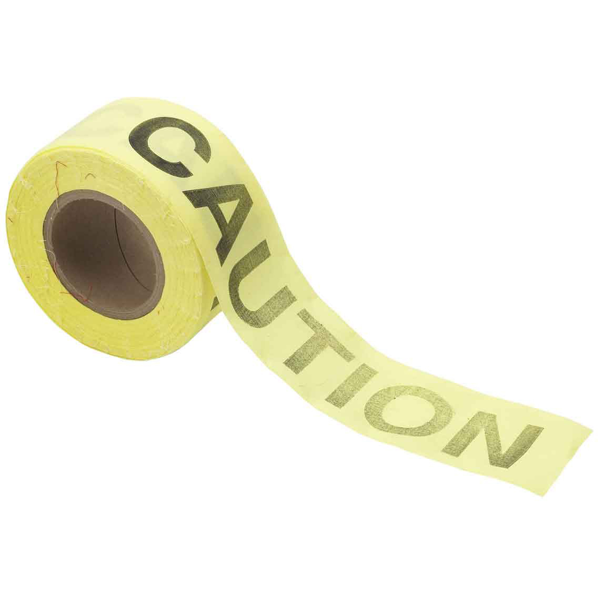 Ruban pour barricade biodégradable, Anglais, 3" la x 135' lo, 3 mils, Noir sur jaune
