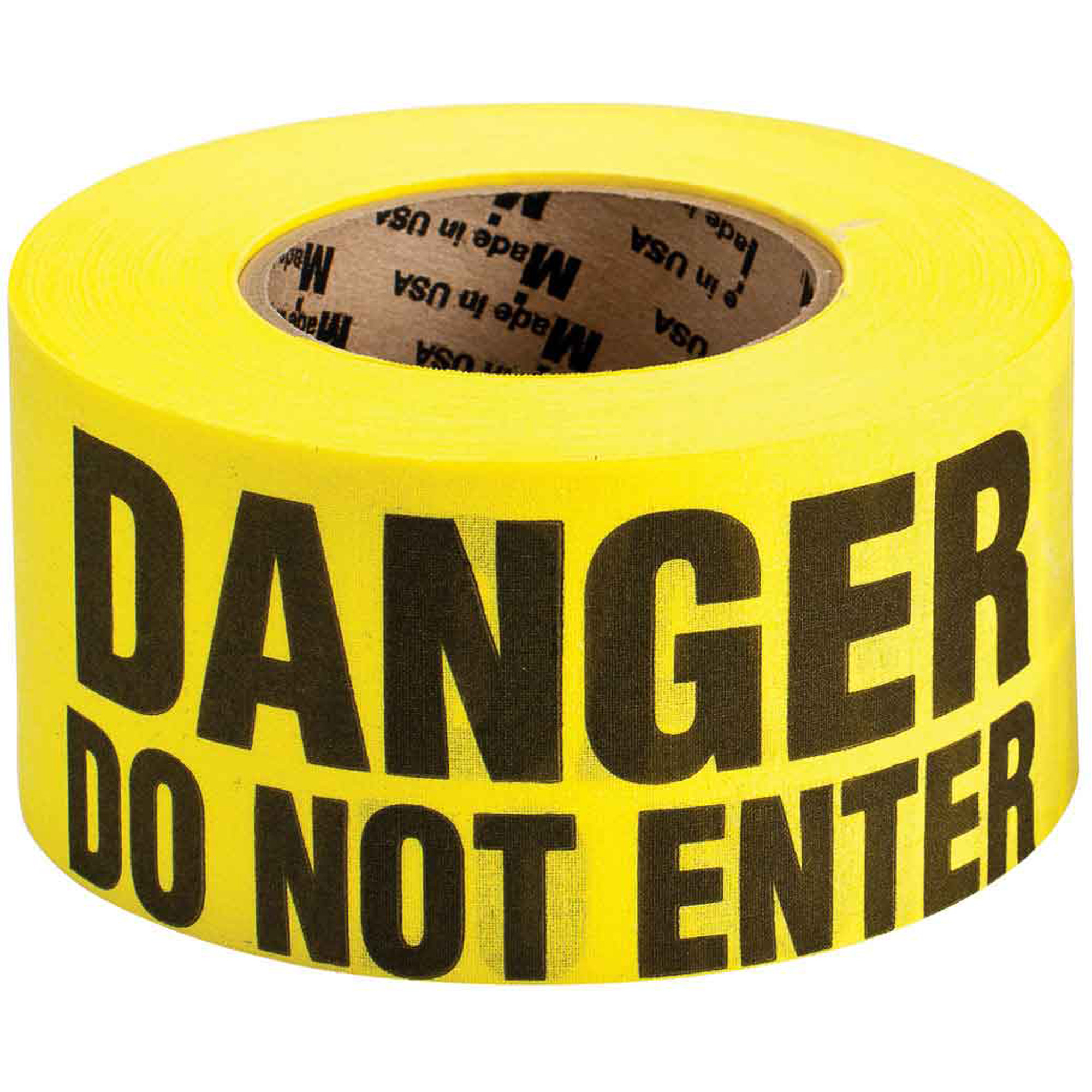 Ruban pour barricade biodégradable, Anglais, 3" la x 135' lo, 3 mils, Noir sur jaune