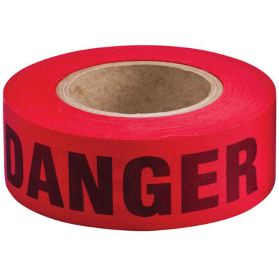 Ruban pour barricade biodégradable, Bilingue, 2" la x 135' lo, 3 mils, Noir/rouge