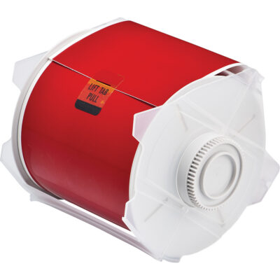 Ruban pour étiqueteuse, Polyester, Rouge, Largeur de 4"
