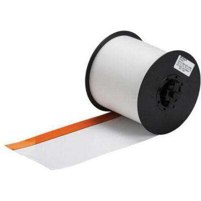 Ruban pour étiqueteuse, Vinyle, Orange/Blanc, Largeur de 4"